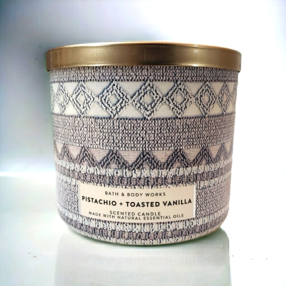 BBW Pistachio & Toasted Vanilla Candle 3 Wick Bath & Body Works